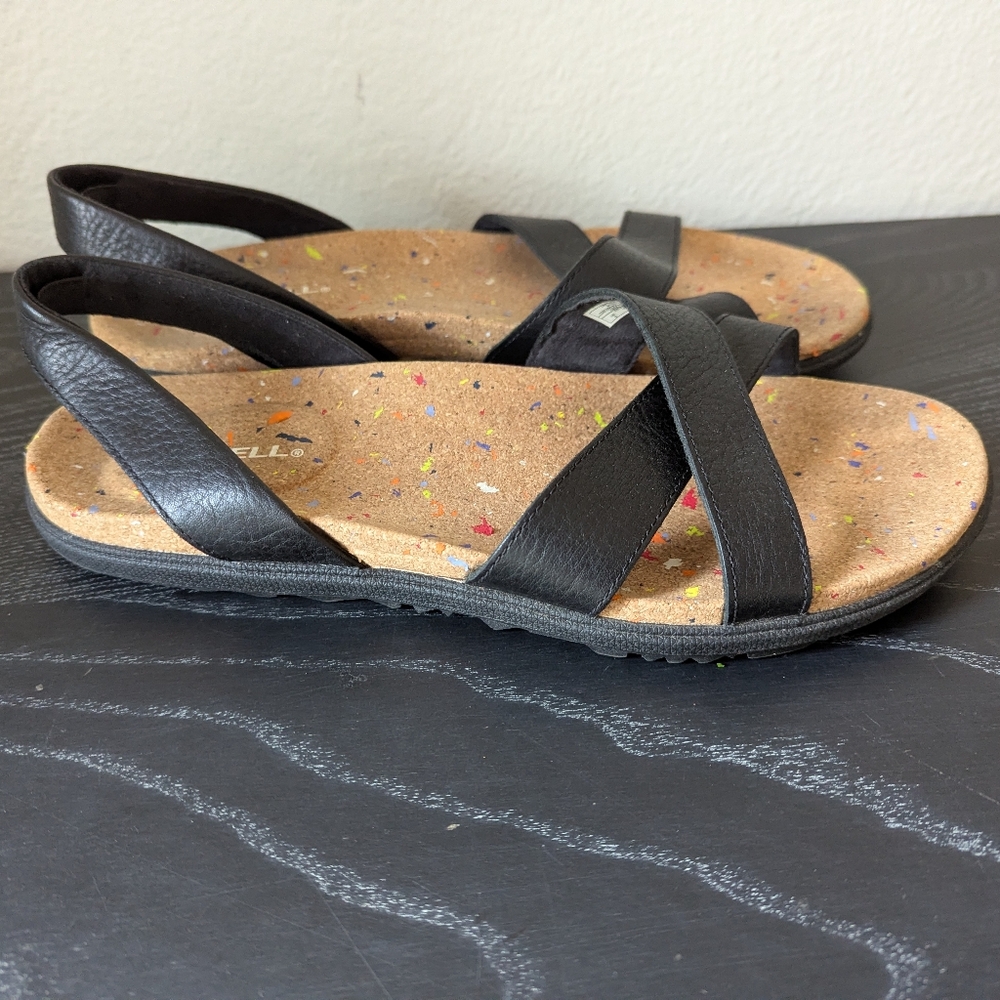 LIKE NEW Merrell Women's Size 9 Napa Valley Sling Back Leather Sandals Black - Picture 4 of 11